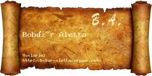 Bobár Aletta névjegykártya
